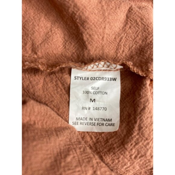 Sienna Sky Womens Apricot Button-Front Deep V-Neck Midi Dress Size M - Picture 6 of 7